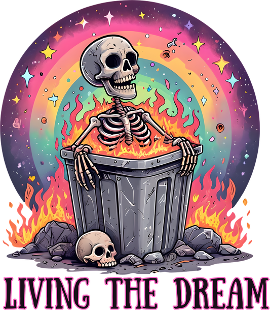 Living The Dream Dumpster Fire Decal