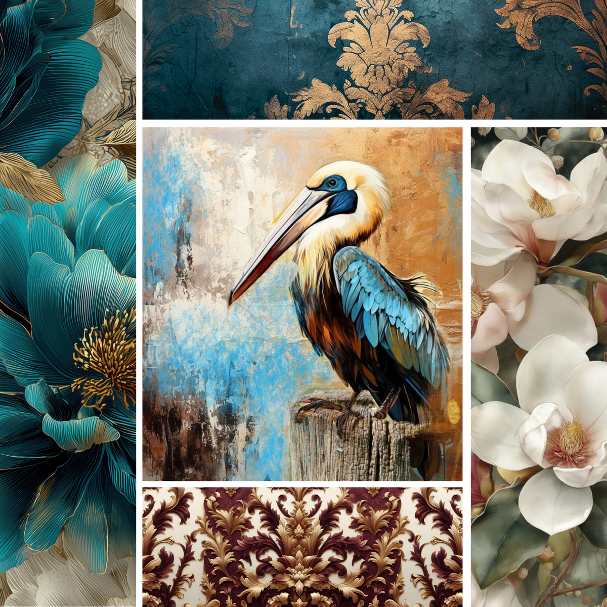 Fancy Pelican Collection- Mixed Media 8