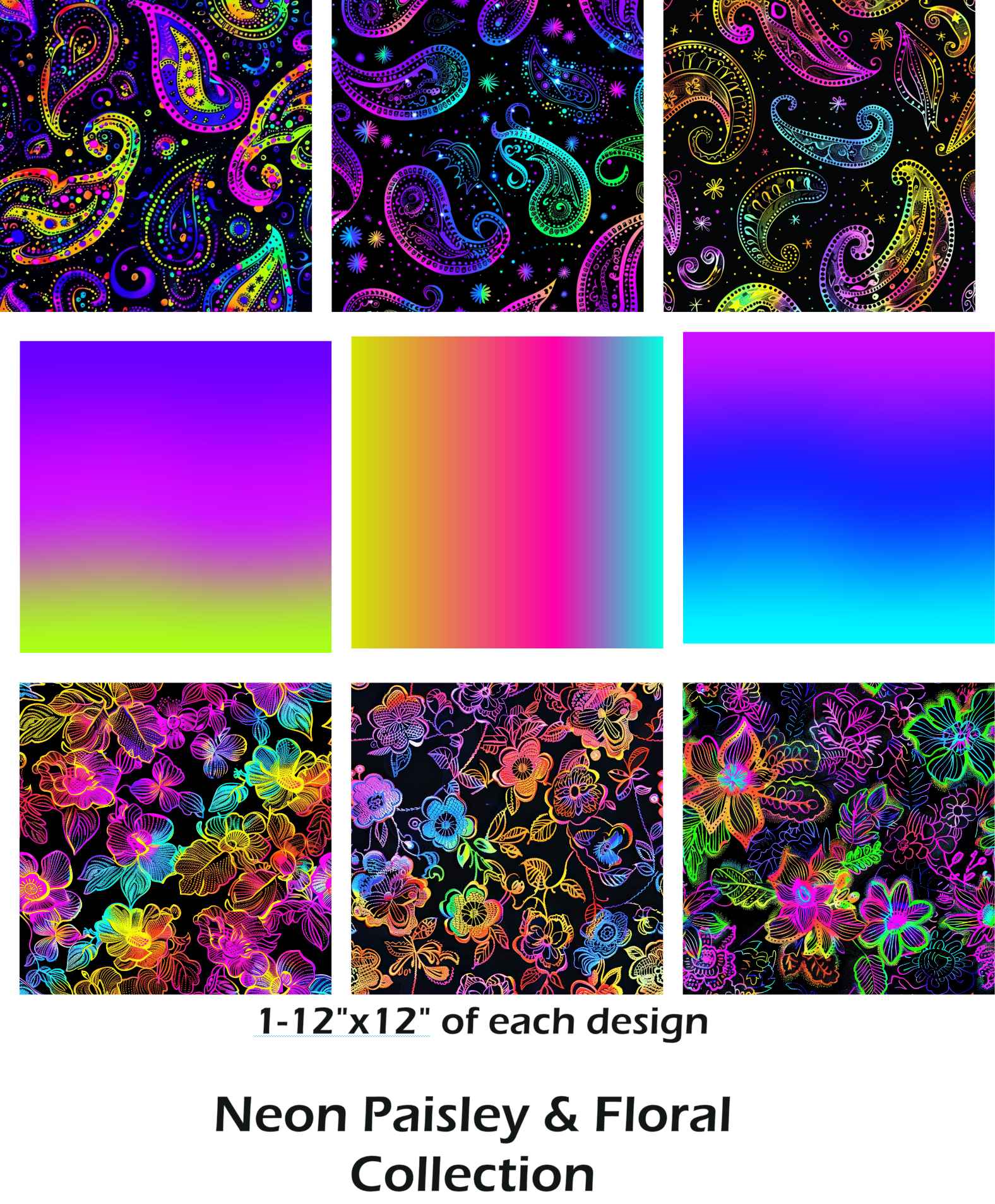 Neon Paisley & Floral Collection