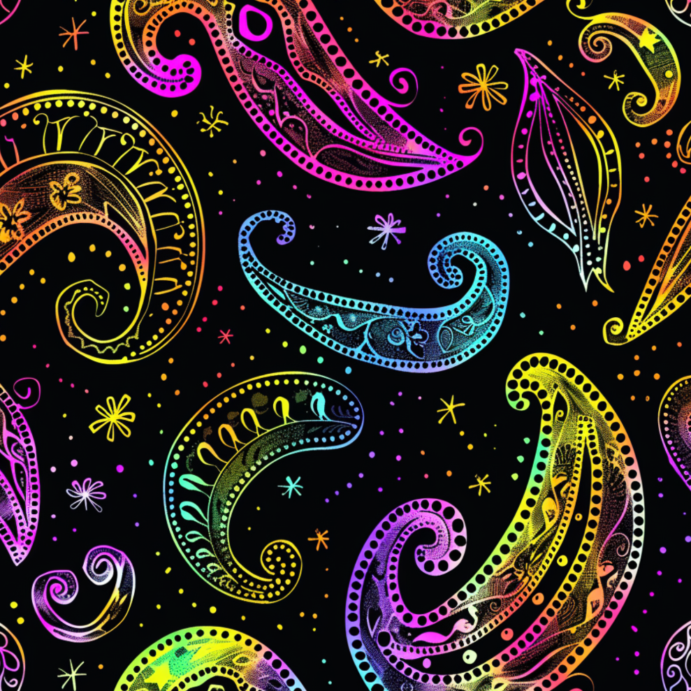 Neon Paisley & Floral Collection- Vinyl 3