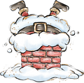 North Pole Collection -Santa in Chimney