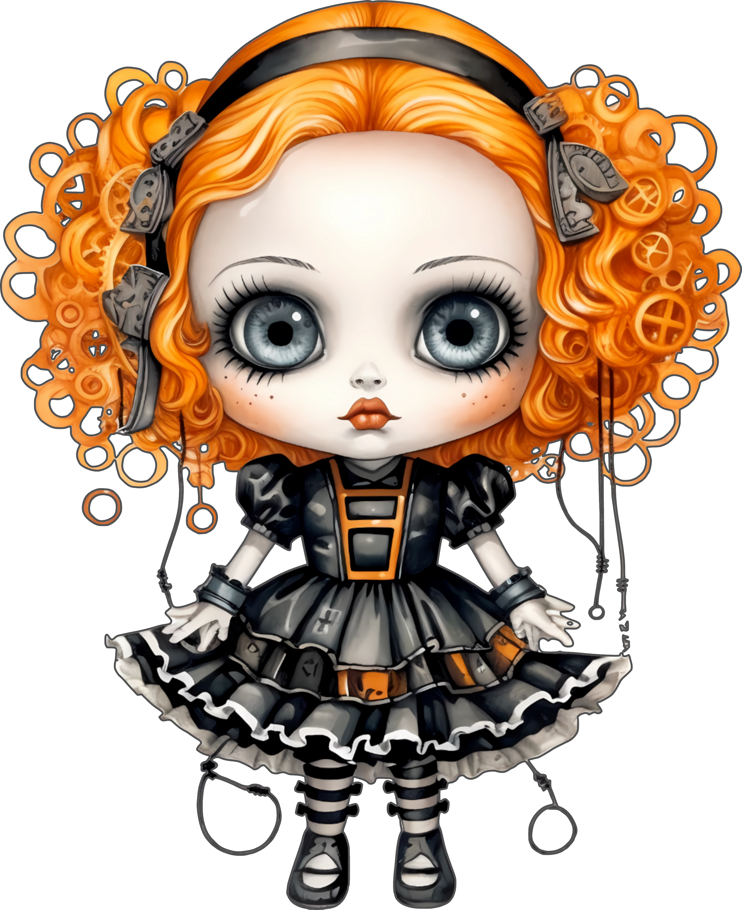 Orange Curly Haired Doll