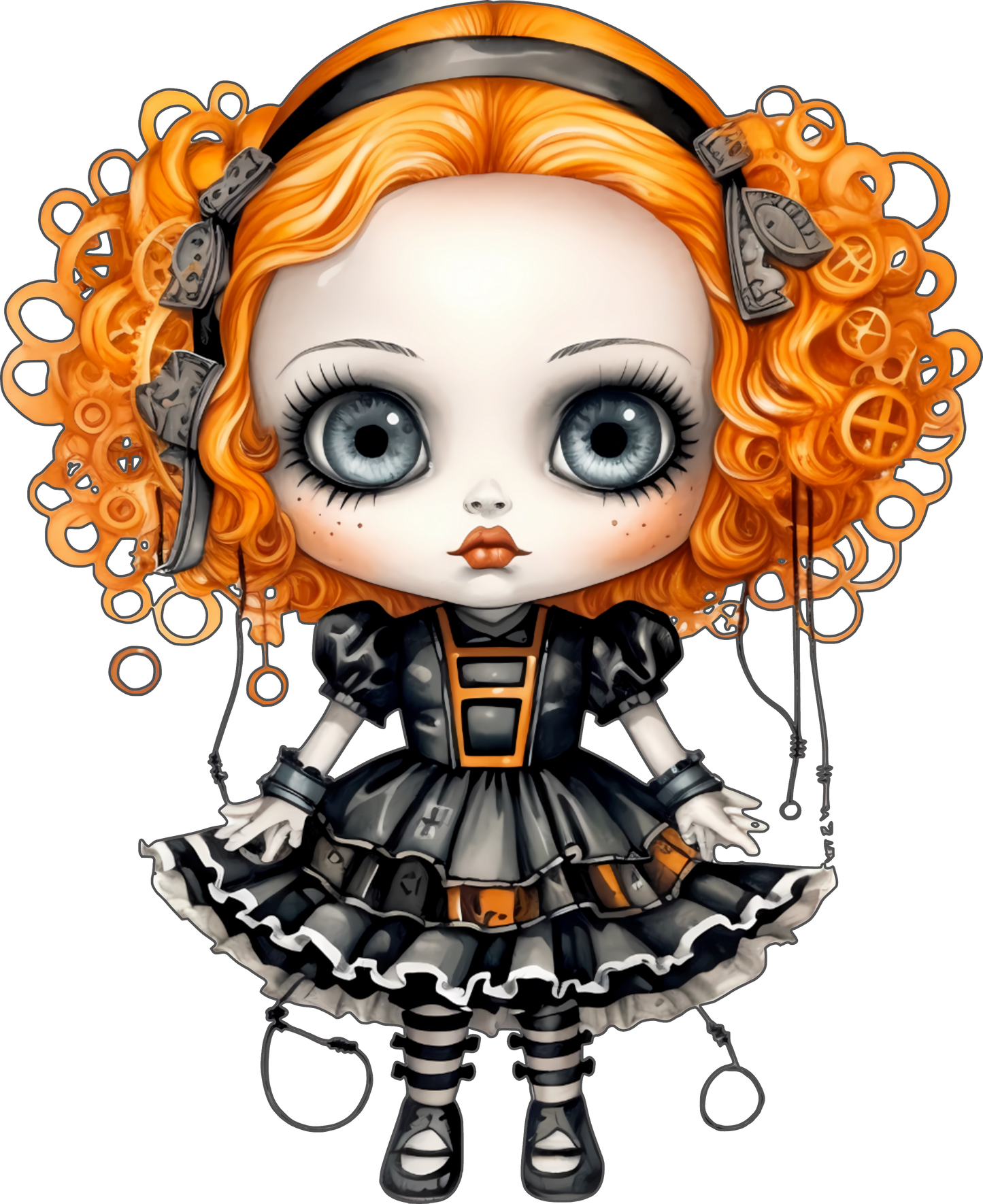 Orange Curly Haired Doll