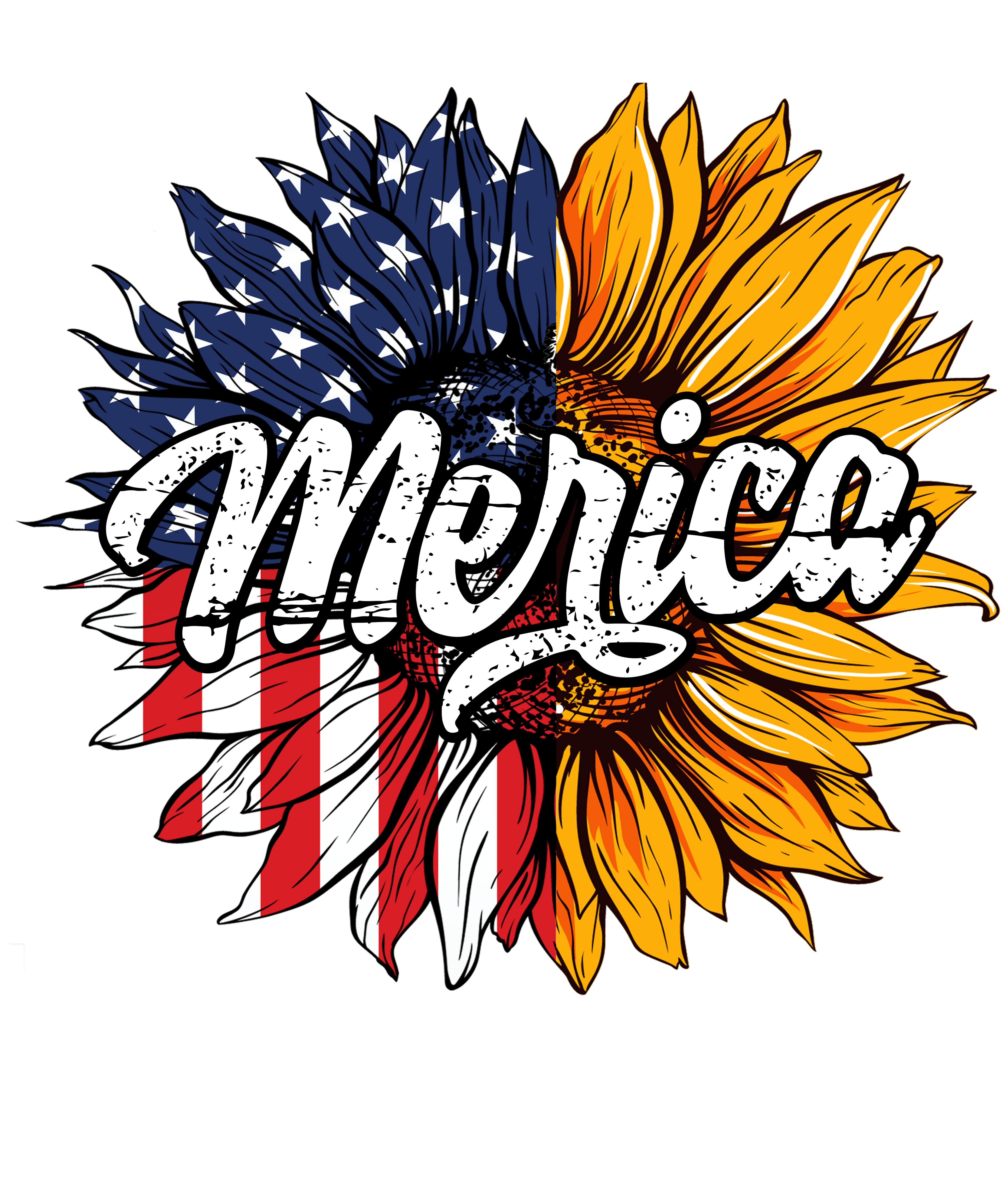 Flag Sunflower Merica Decal