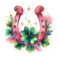 St. Patrick's Day Collection- Pink Horseshoe UVDTF Decal