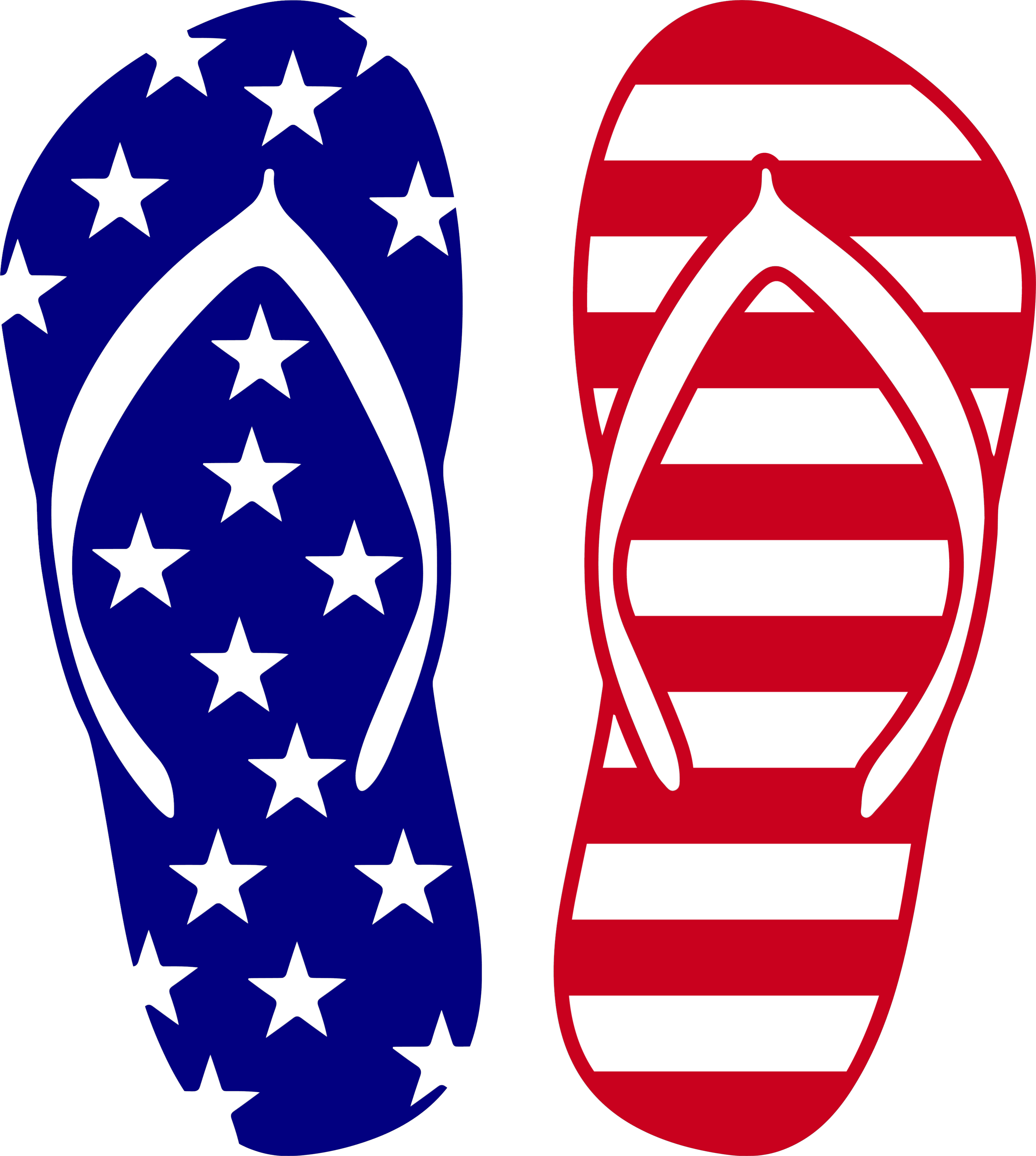Patriotic Flip Flops