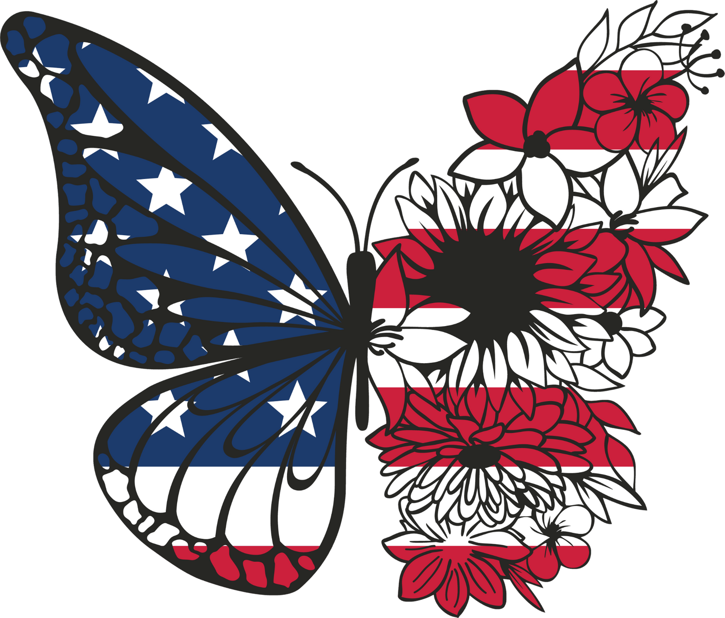 Patriotic Flower Butterfly