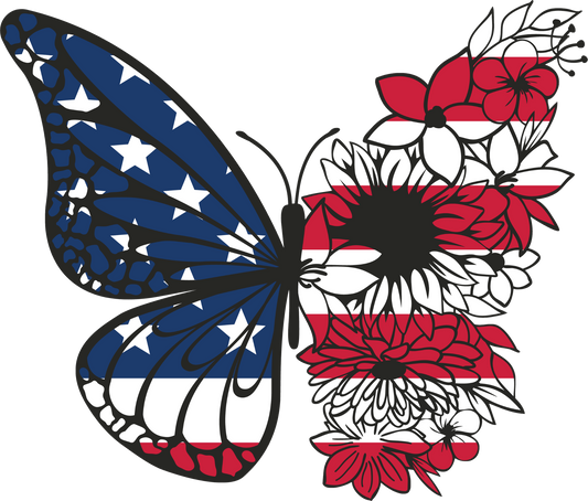 Patriotic Flower Butterfly