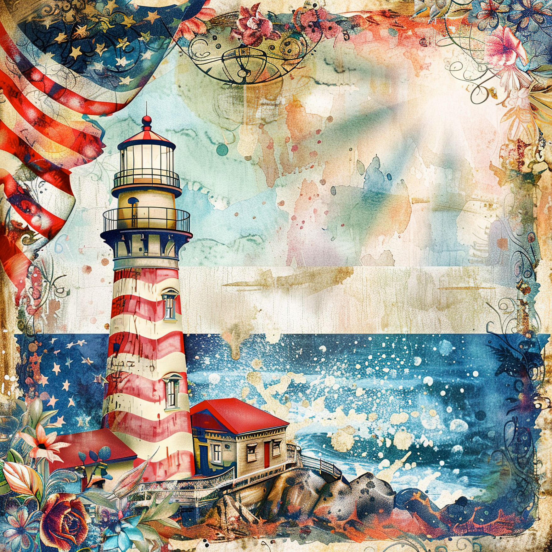 Patriotic Lighthouse Vinyl 1
