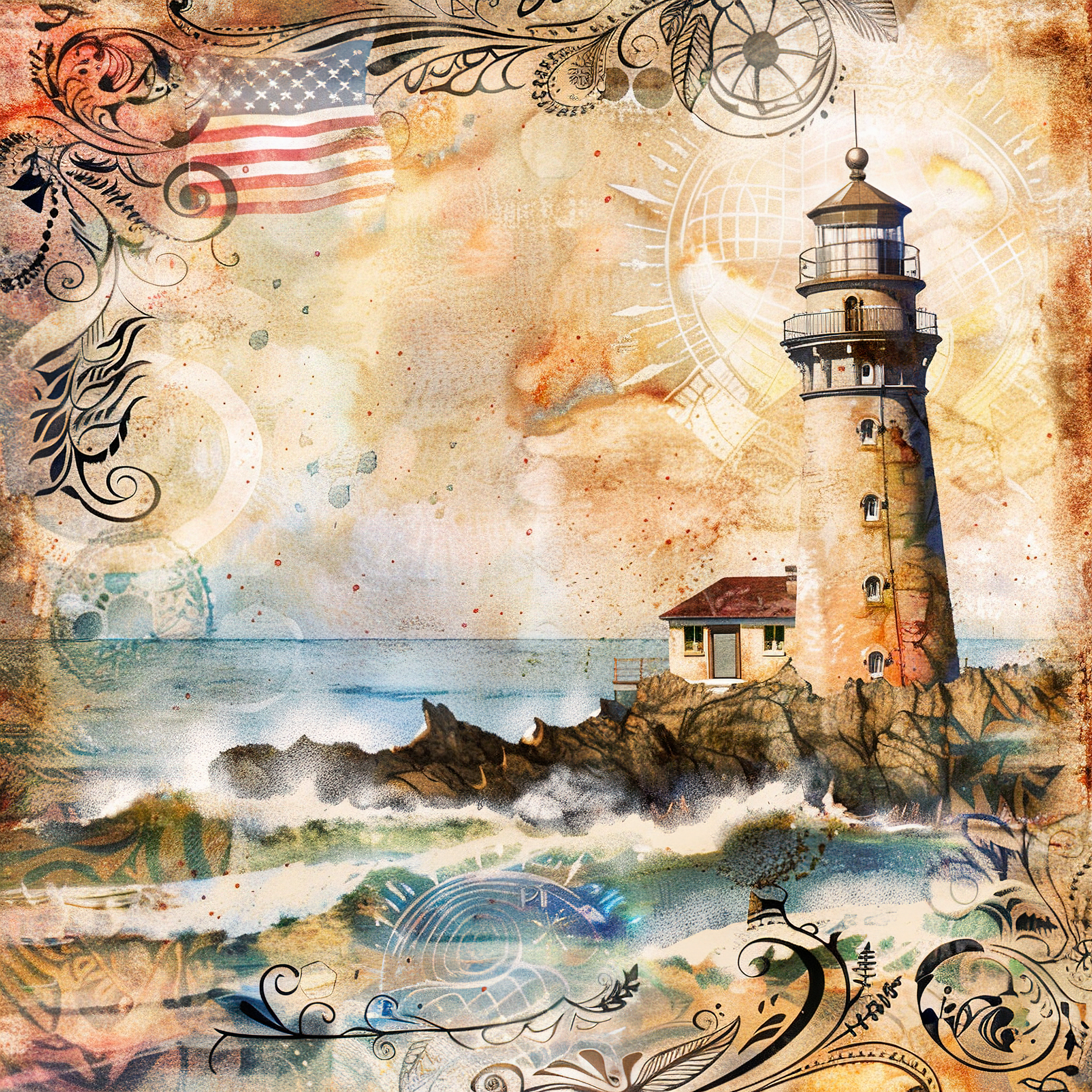 Patriotic Lighthouse Vinyl 3