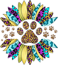 Paw Print Leopard Sunflower