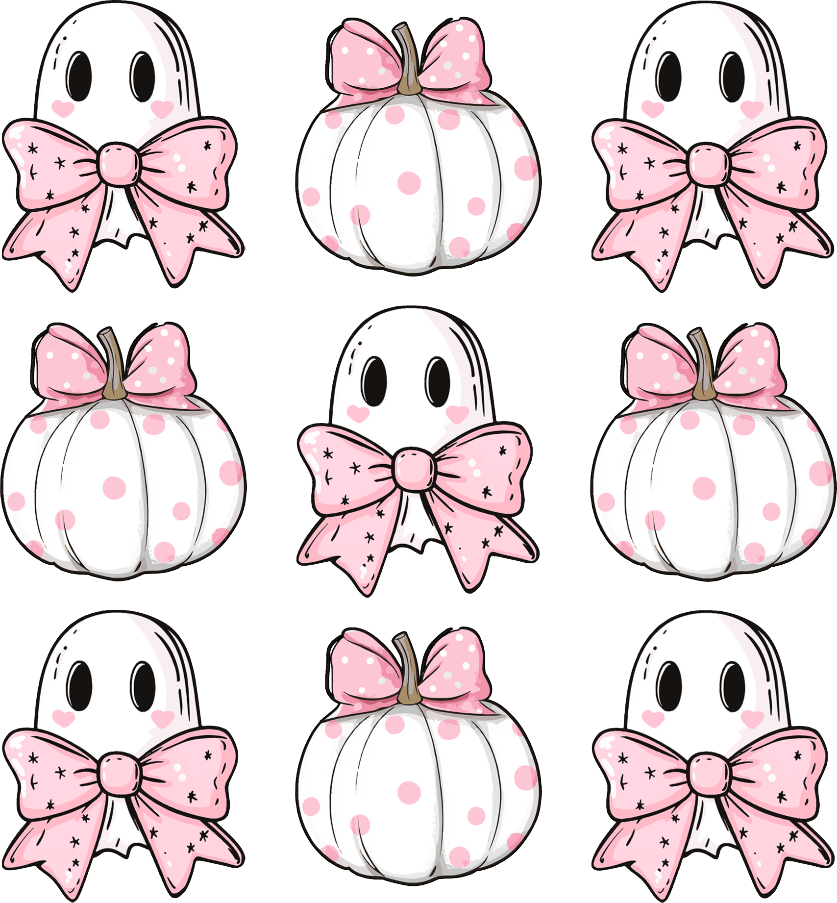 Pink Bow Pumpkin Decal