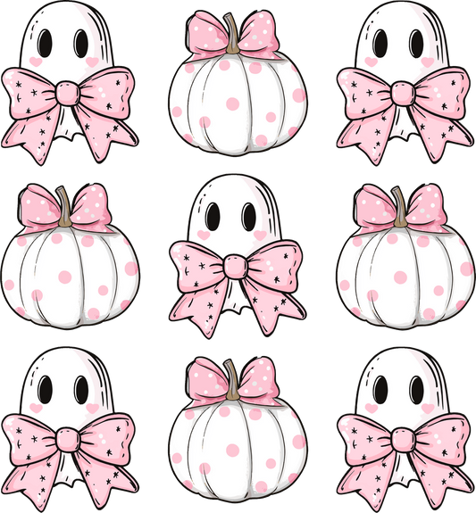 Pink Bow Pumpkin Decal