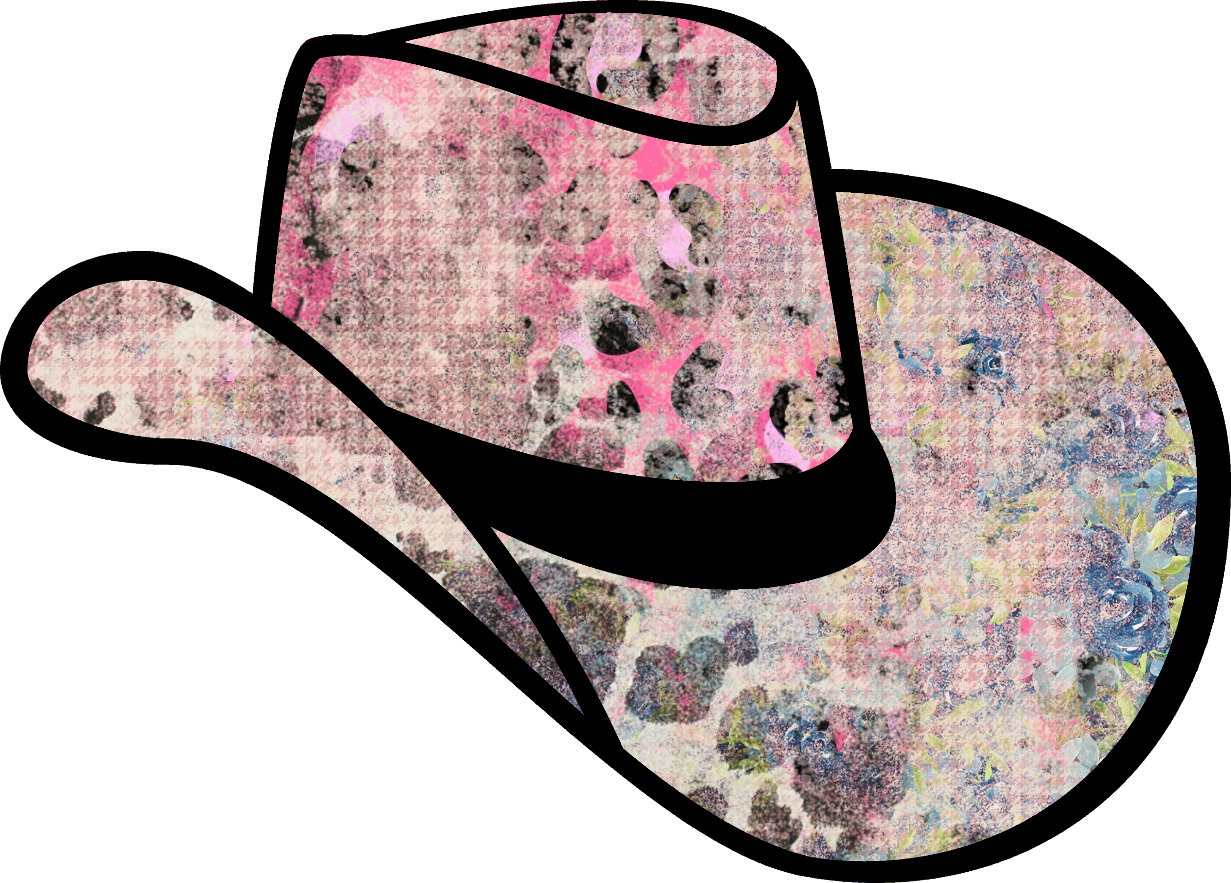 Pink Grunge Cowboy Hat