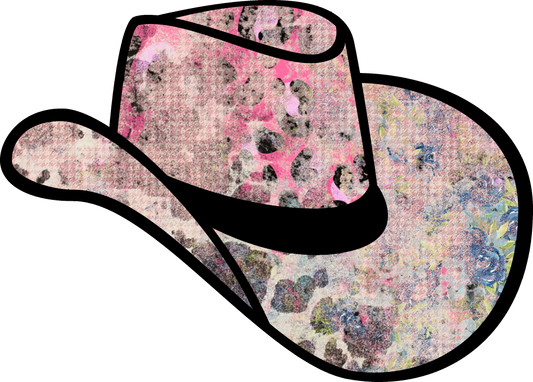 Pink Grunge Cowboy Hat