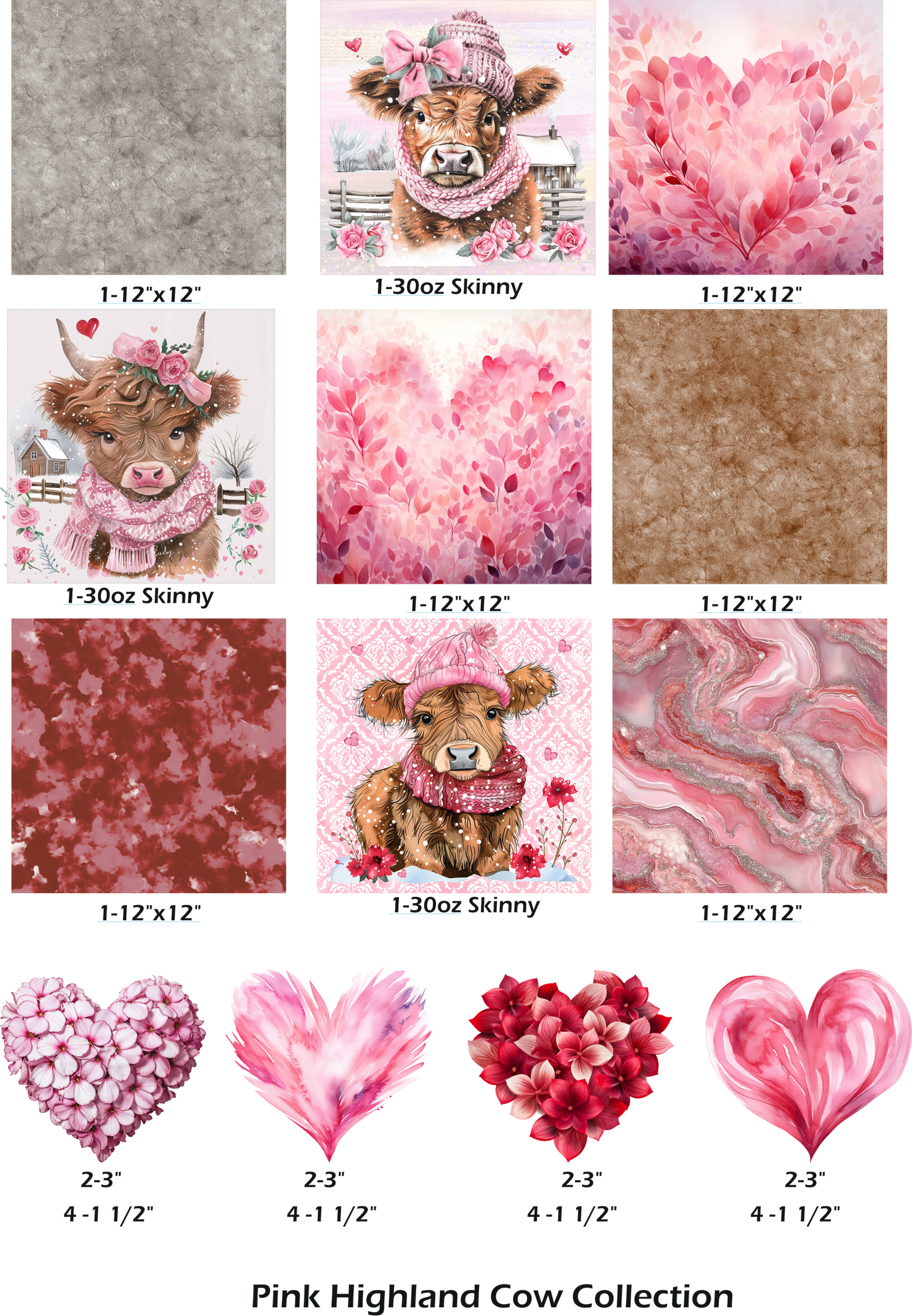 Pink Highland Cow Collection