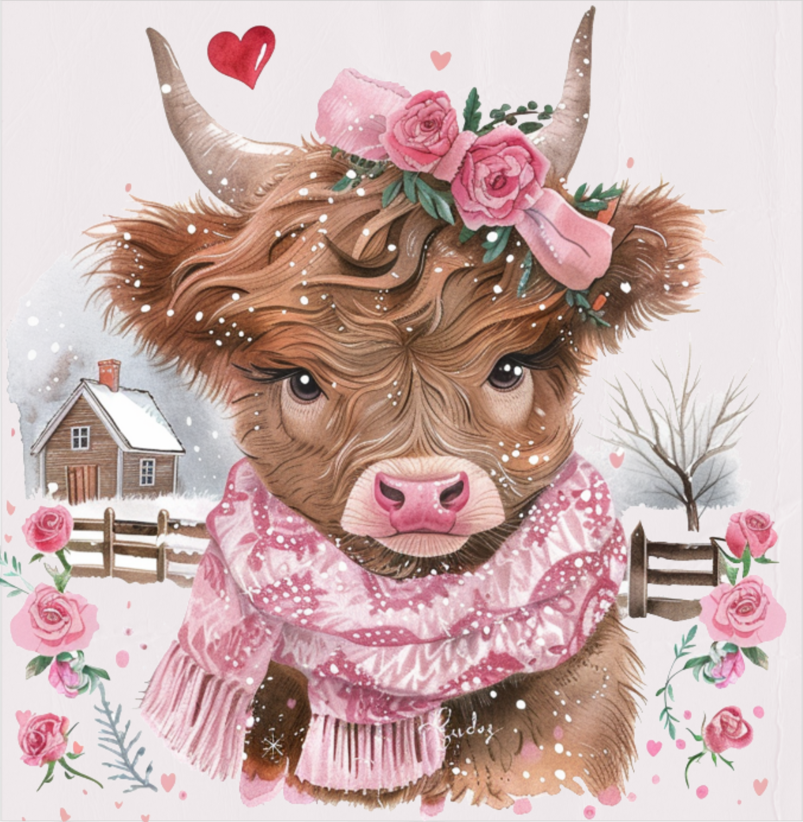 Pink Highland Cow Collection- Vinyl 4