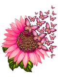 Pink Sunflower Butterfly