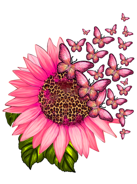 Pink Sunflower Butterfly