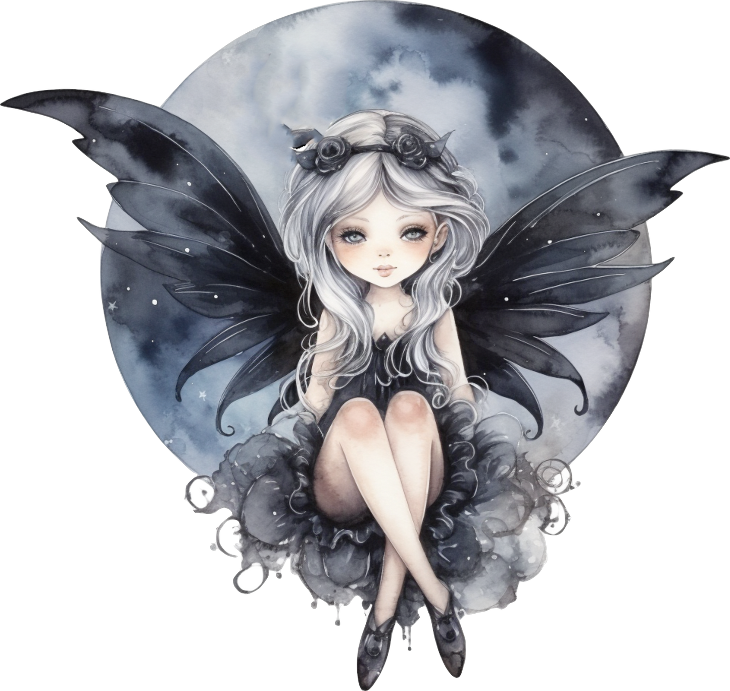 Fairy on Moon Decal