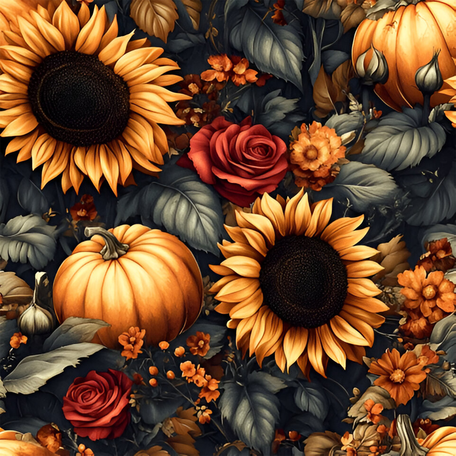 Pumpkin Sunflower Vinyl 1