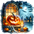 Pumpkin in Window 2