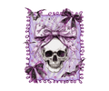 Purple Batty Skull Decal
