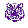 LSU Purple Glitter Tiger