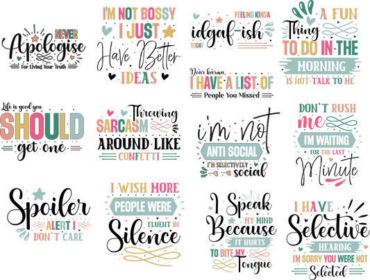 Quote Decal Sheet 5