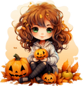Red head w Pumpkins