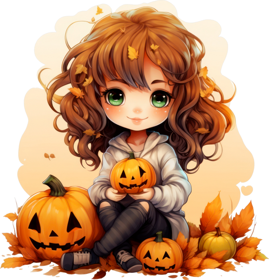 Red head w Pumpkins