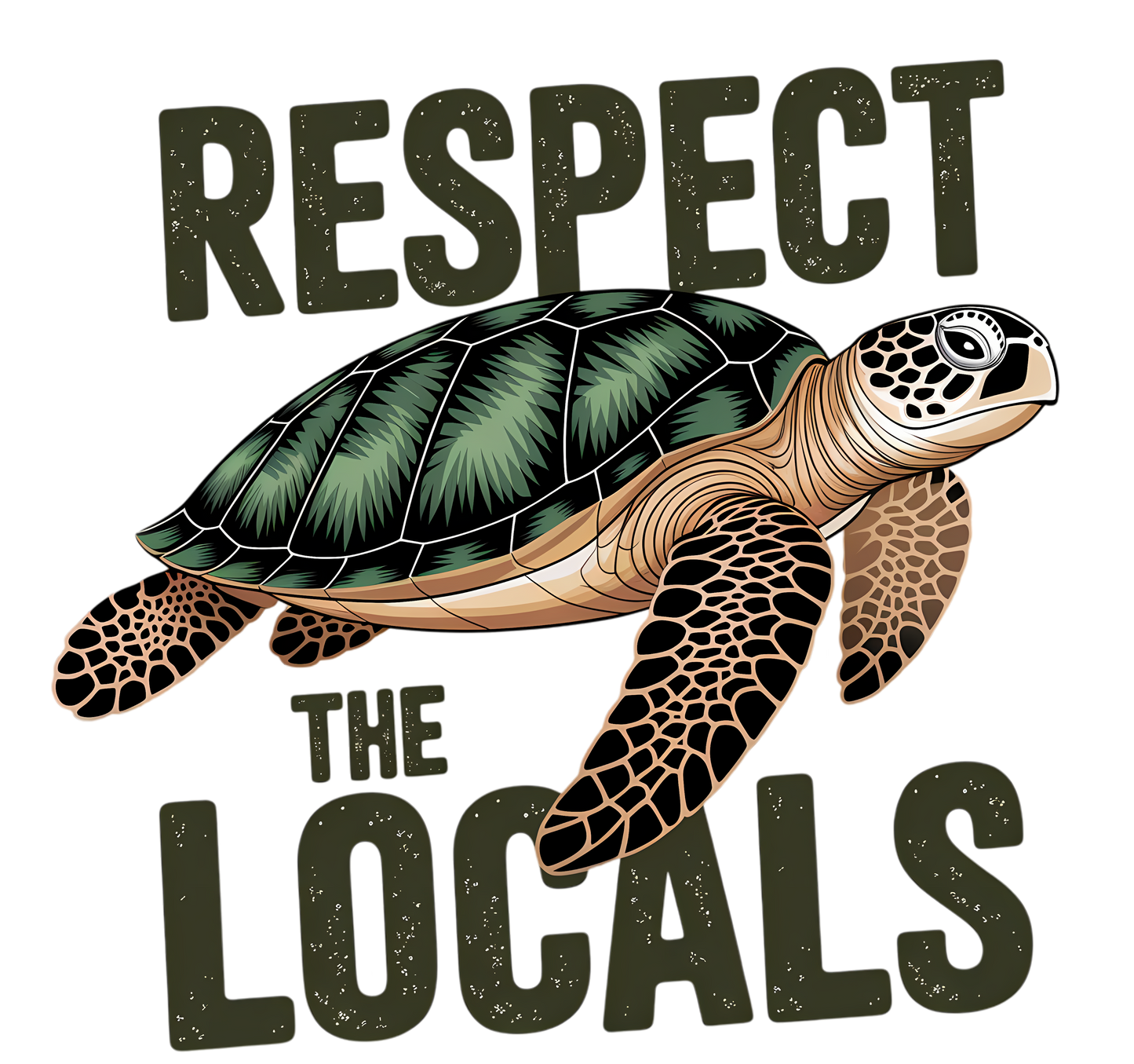 Respect The Locals Turtle Decal