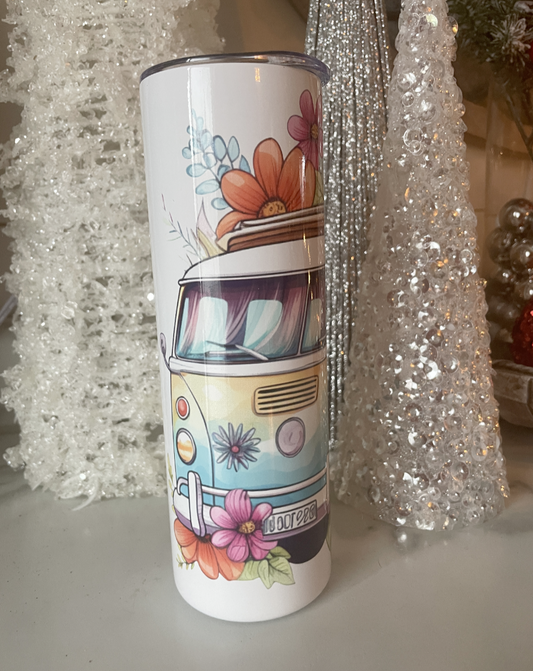 Retro Hippie van 20 oz tumbler