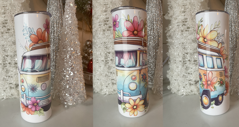 Retro Hippie van 20 oz tumbler