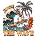 Ride The Wave Skeleton Decal