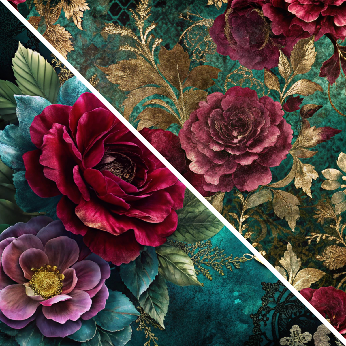 Romantic Floral Collection- Vinyl 10 Mixed Media