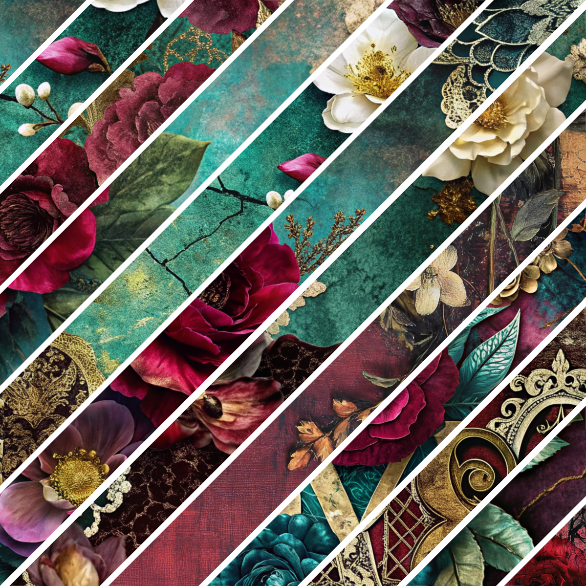 Romantic Floral Collection- Vinyl 3 Mixed Media