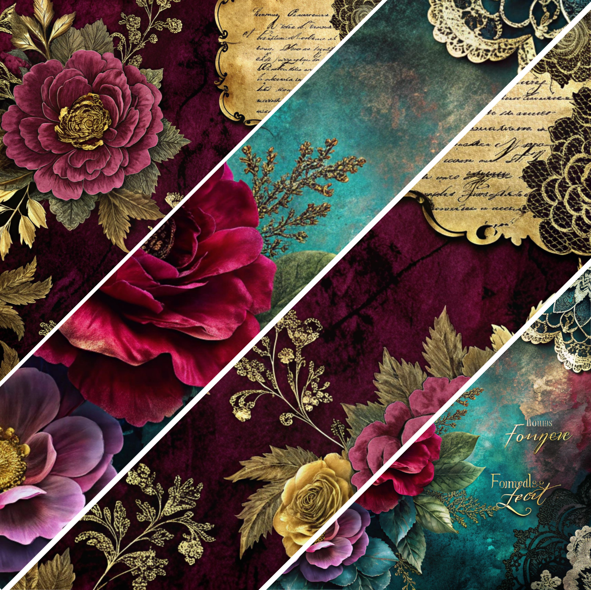 Romantic Floral Collection- Vinyl 6 Mixed Media