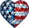 Sparkly Flag Heart