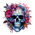 CLEAR skull w flowers 2