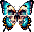 Skull Butterfly Decal