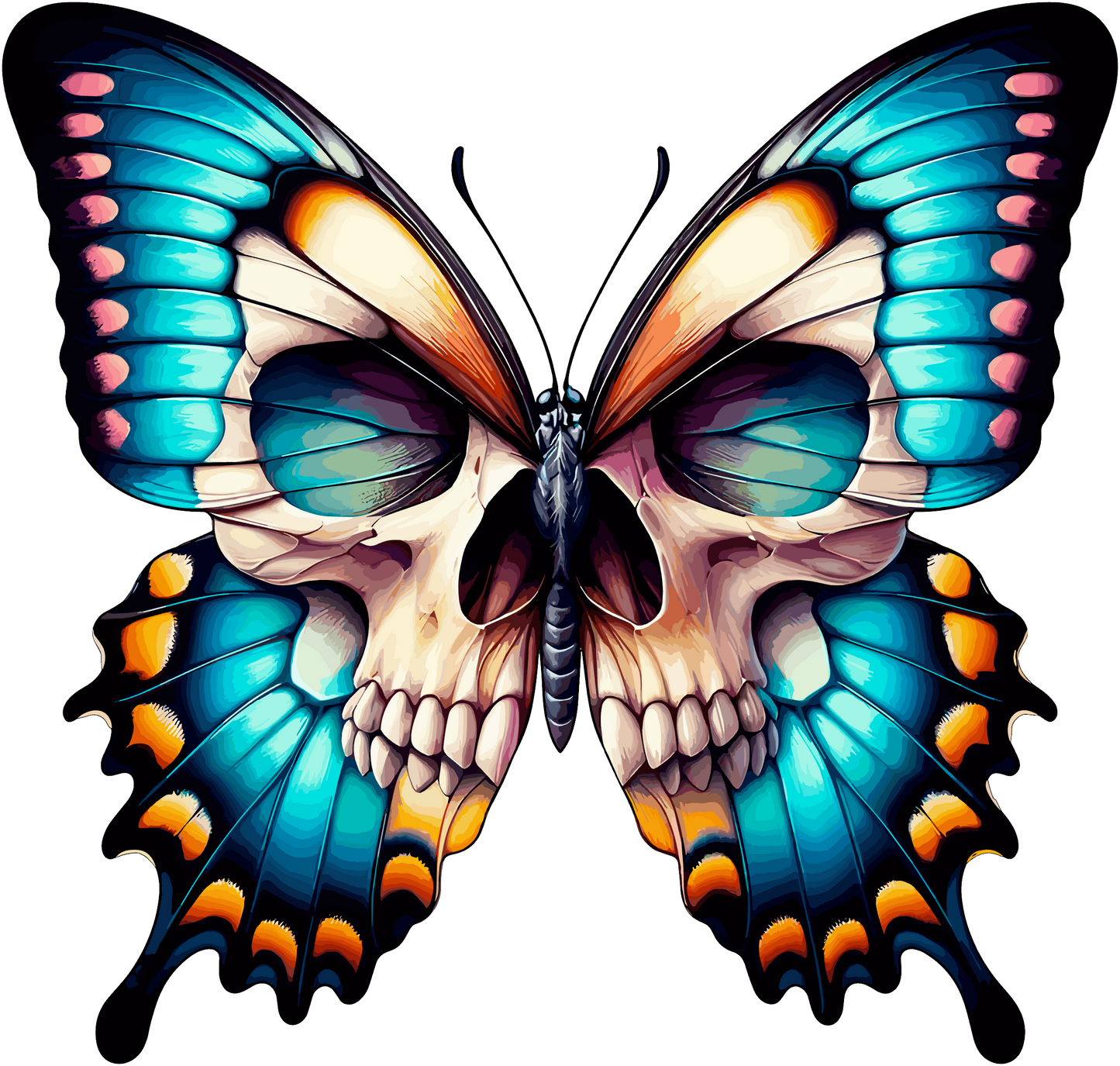 Skull Butterfly Decal