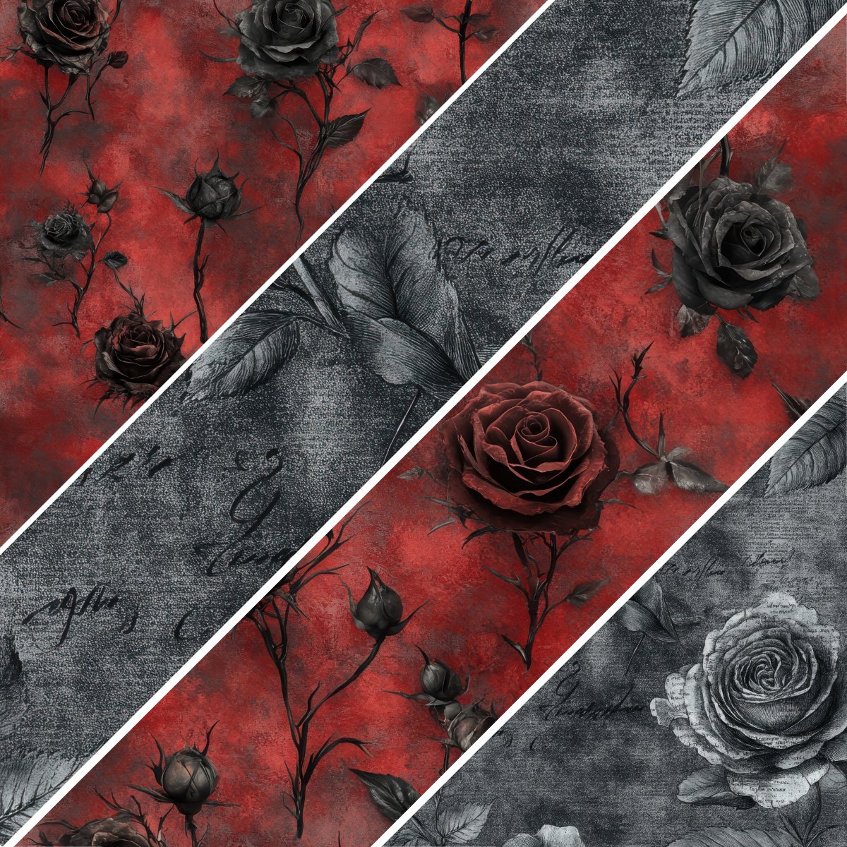 Skull & Roses Collection- Vinyl 1- Mixed Media