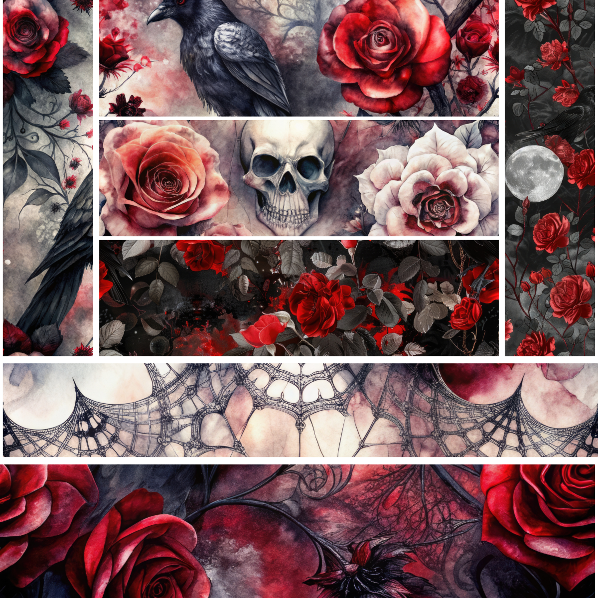 Skull & Roses Collection- Vinyl 11  - Mixed Media