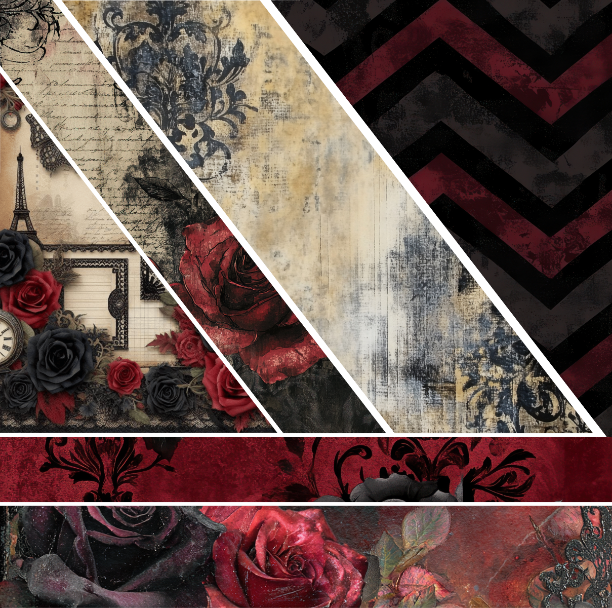 Skull & Roses Collection- Vinyl 3 - Mixed Media