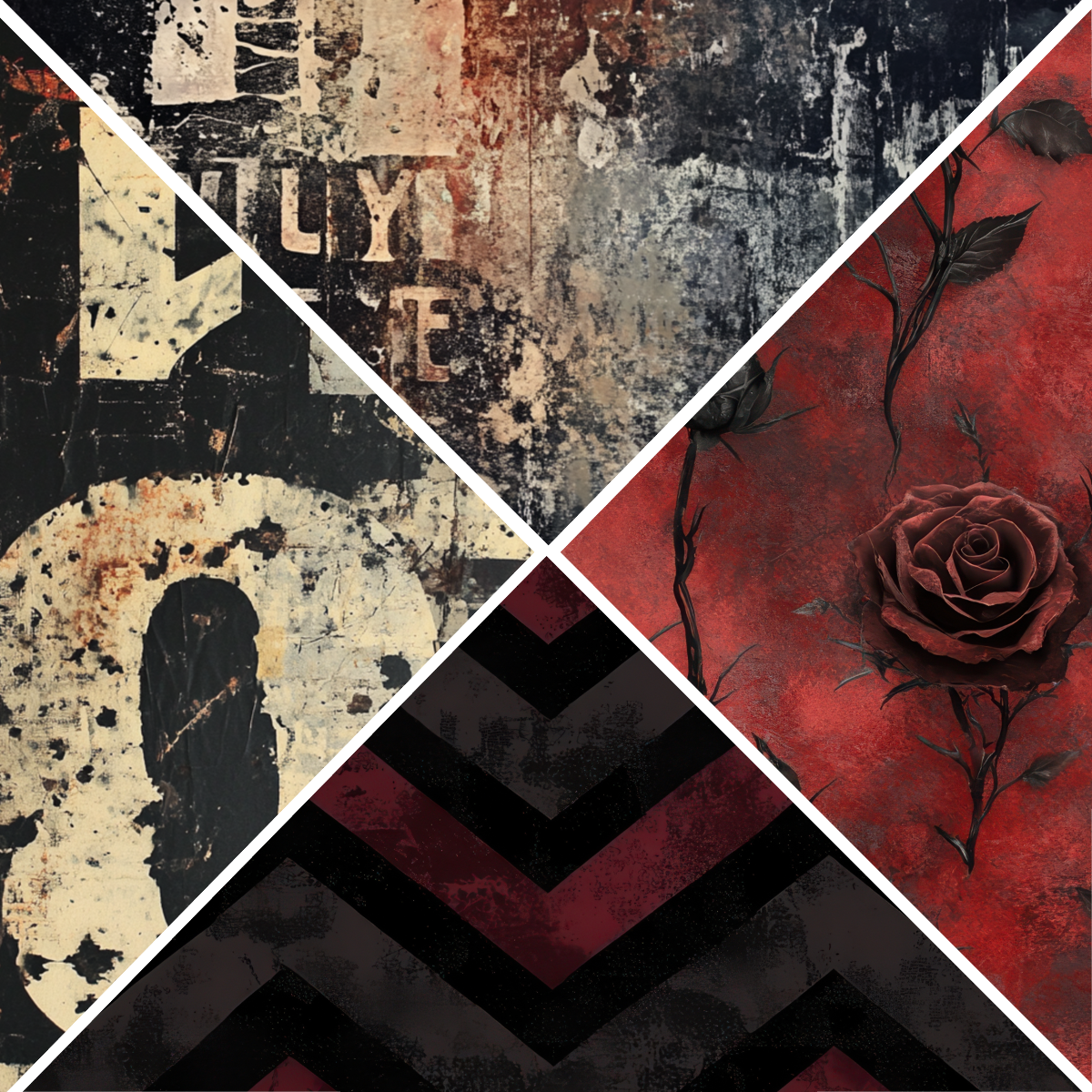Skull & Roses Collection- Vinyl 7  - Mixed Media