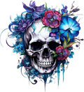Skull w flowers
