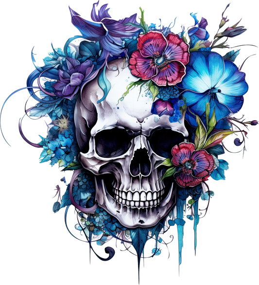 Skull w flowers