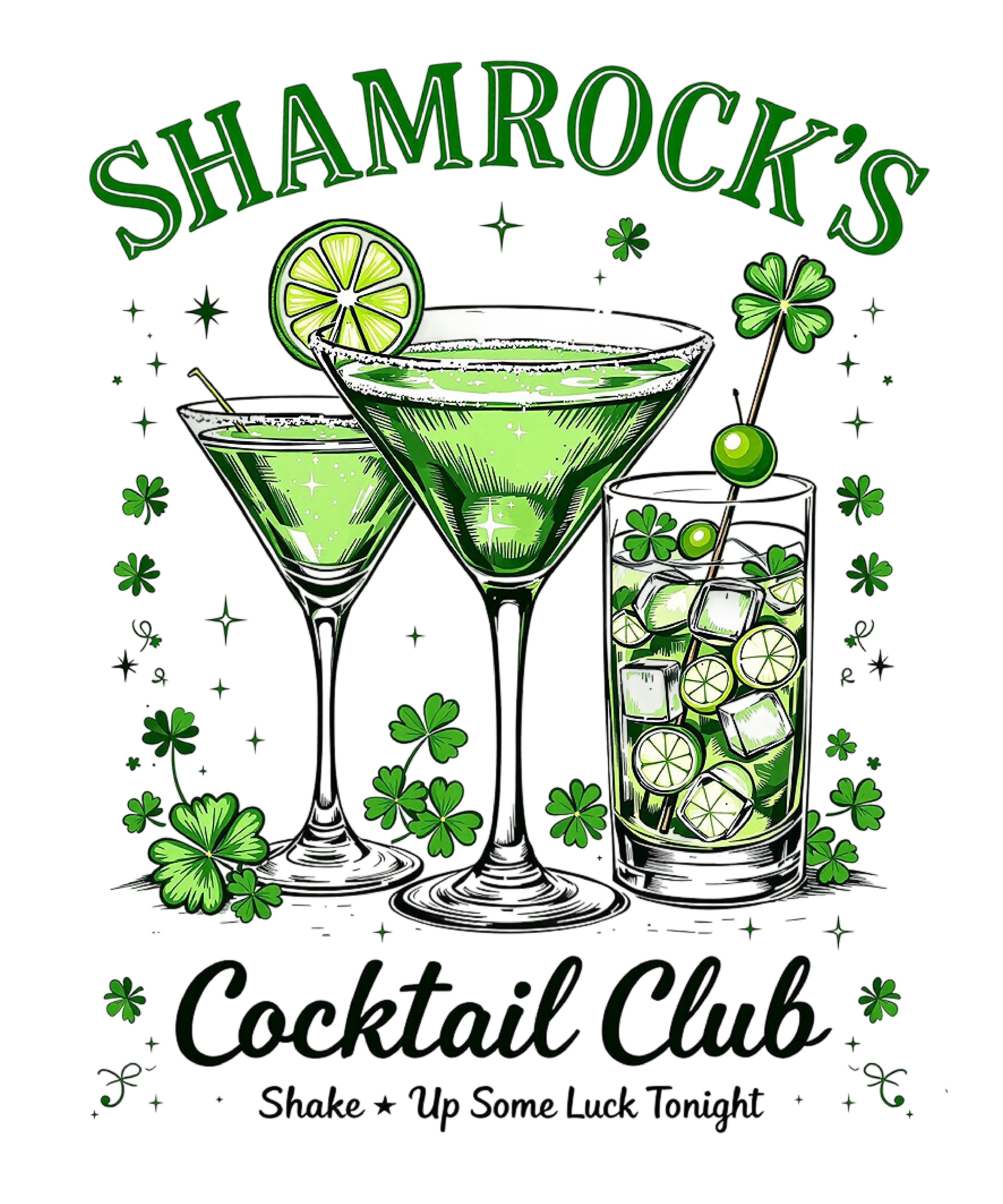 St. Patrick's Day Collection- Shamrock's Cocktail UVDTF Decal