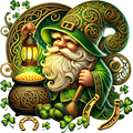 St. Patrick's Day Collection- Gnome w Lantern UVDTF decal